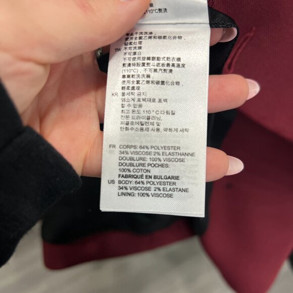 $690 Sandro Burgundy Red Double Breasted Blazer Jacket size FR 38/6 - Picture 10 of 10